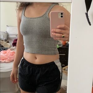 Grey and black ripped topshop crop top size 2!